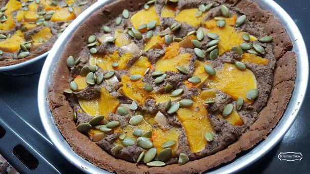 torta salata hummus e zucca